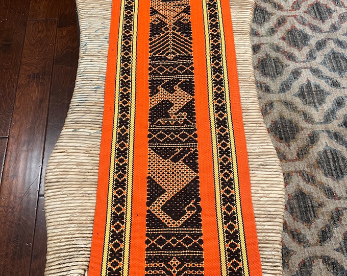 Vintage | Handmade | Hand loomed | Zapotec | Table Runner | Bold Mid Century Colors