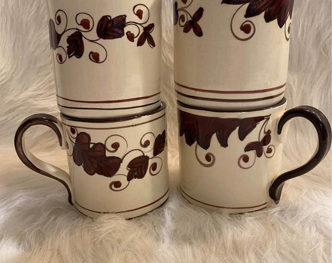 Set 4 | Vietri |Coffee Tea Mug | Field and Stream | Discontinued | Brown