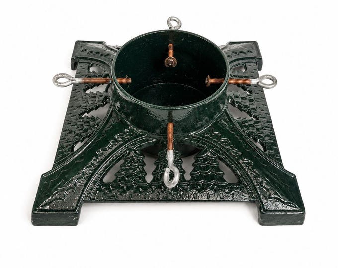 Cast Iron Metal Christmas Tree Holder John Wright Green Vintage Holiday Home Decor
