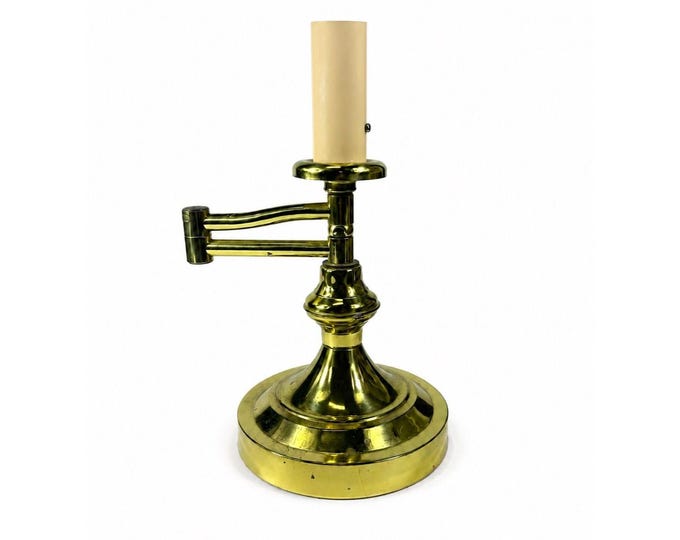 Brass Lamp Swing Arm Adjustible Table Lighting Vintage Underwriter Labortories Felt Bottom Home Decor Decorative Accents