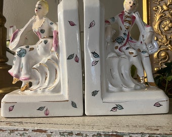 Vintage | Victorian | French provencial | Man And Woman | Bookends | Ceramic | Fairyland Import