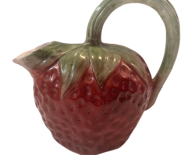 Vintage | Jay Willifred |  Majolica | Strawberry Pitcher | number 535