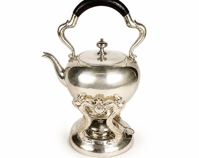 Silver Plated Tilting Tea Pot Urn with Stand Burner Reed and Barton 3970 Tea Service Vintage Silverplated Hollowware