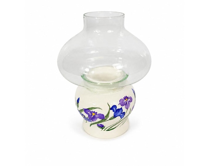 Hurricane Lamp Candle Holder Vintage Towle Classique Iris Candle Decorative Base Dome New Cottage Granny Core