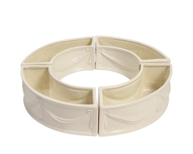 White Ironstone Centerpiece Ring | Table Decor | Decorative Accent