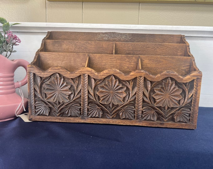 Vintage | Lerner Faux Wood | Desk Letter Holder Organizer, Home or Office Decor | Accessories