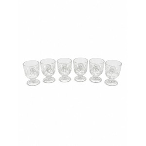 Egg Cup Holders 6 Arc France Clear Glass Chicken Replacement Glassware Vintage Serving Tableware Granny Cottage Core Farmhouse