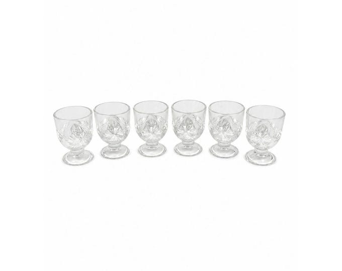 Egg Cup Holders 6 Arc France Clear Glass Chicken Replacement Glassware Vintage Serving Tableware Granny Cottage Core Farmhouse