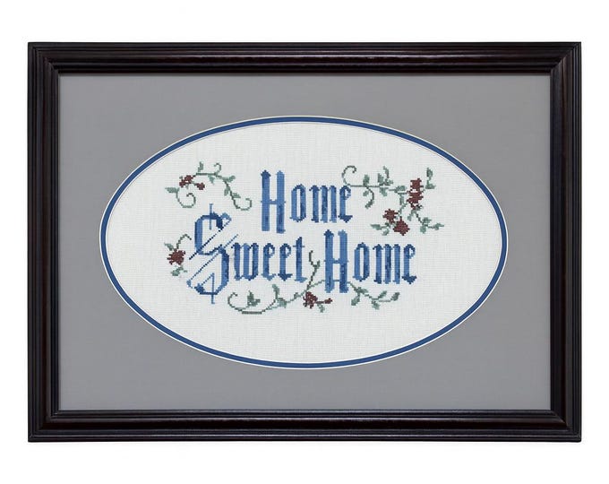 Home Sweet Home Cross Stitch Needlepoint Wall Hanging