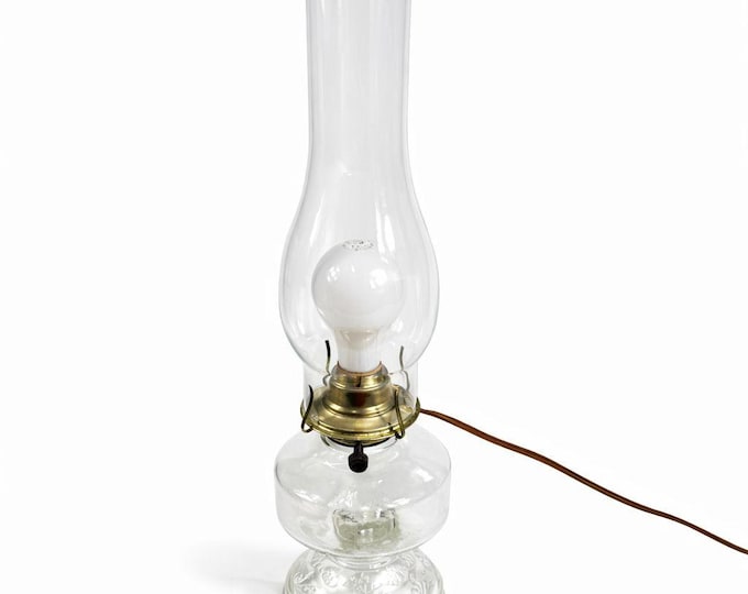 Kerosene Oil Lamp Converted to Electric Antique  P&A Mfg. Co. USA Home Decor Decor Accents Lighting Cottage Granny Core Primitve Country