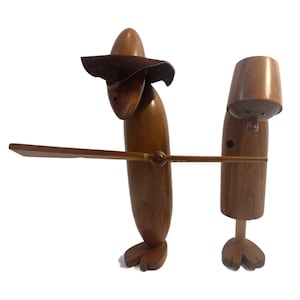 Vintage MCM Scandinavian Style Jacob Jensen Man Woman Solid Wood Figures Pair | Mid Century Hand carved | Shelf Decor | Art