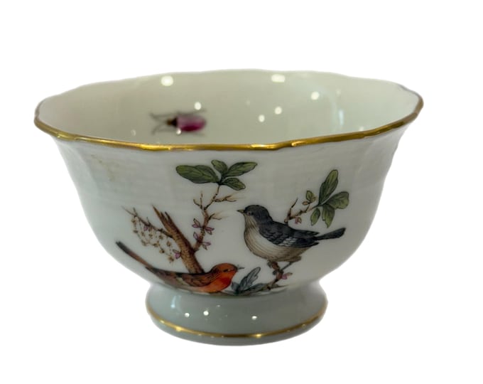 Vintage Herend Hungary Rothschild | Bird Small Sugar Bowl 789 RO Tea Time | Collectible | Rare Discontinued | Bone China | Traditional Home