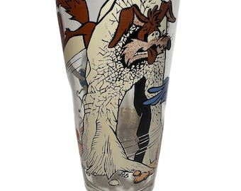 Vintage 1976 Wile E Coyote & Road Runner Pepsi Glass 6 1/4&quot;