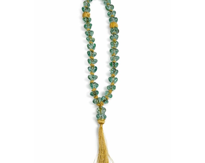 Handblown Prayer Necklace Large 33 Beads Blue Glass Tasbih Hanging Decor Mesbha 370 grams Islamic Rosary Religious Jewelry  Mala Meditation