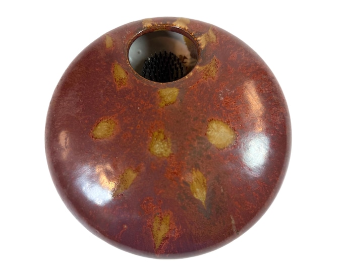 Ikebana Vase Kenzean Metal Frog | Oriental Japanese Studio Pottery | Floral Flower Arrangement | Japan Unique Home Decor Decorative Accents