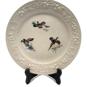 Vintage Homer Laughlin Bremerware | Game Birds Collector Plate  Quail Mallard Pheasant | Country Club Grandpa Core | Decorative Ware | Wall