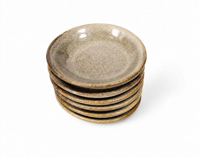 Stoneware Ceramic Sauce Dishes Set of 6 Vintage Small Bowls for Dips, Appetizers, and Snacks Replacement China