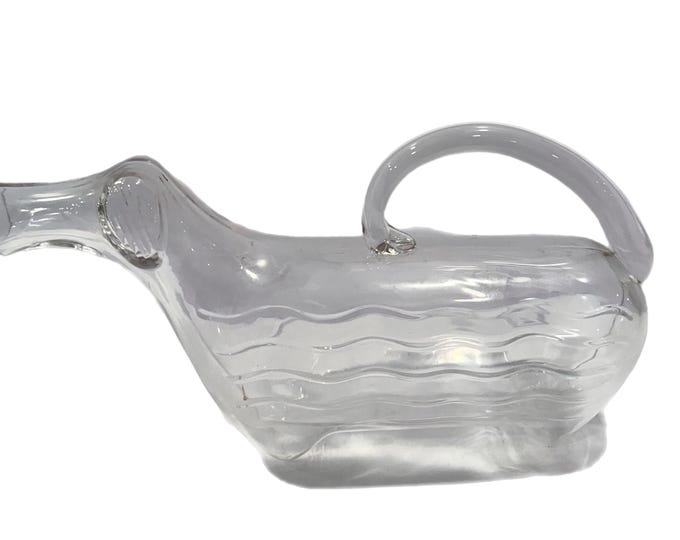 Clear Glass Dachshund Dog | Gullaskruf Skruf of Sweden| Drunken Dog Whiskey Gin Wine Decanter Bottle | Vintage Barware | Collectible Glass