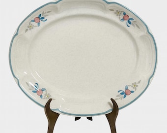 Marmalade International Small Oval Plate | Vintage Stoneware Dishes | Replacement China | Granny Grandma Cottage Core | Blue Ribbon Geese