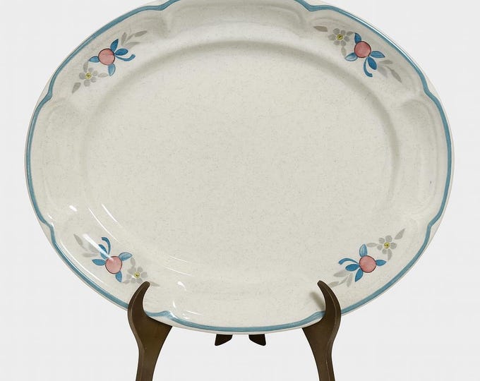 Marmalade International Small Oval Plate | Vintage Stoneware Dishes | Replacement China | Granny Grandma Cottage Core | Blue Ribbon Geese