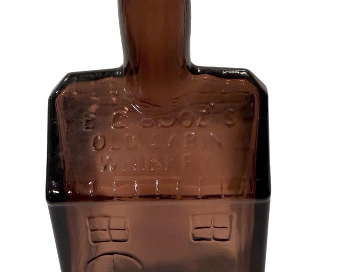 Vintage Wheaton Purple /Amber | Glass Bottle | EC Booz Old Cabin Whiskey  Glass Bottle | Log Cabin Shaped | Home Kitchen Decor | Collectible