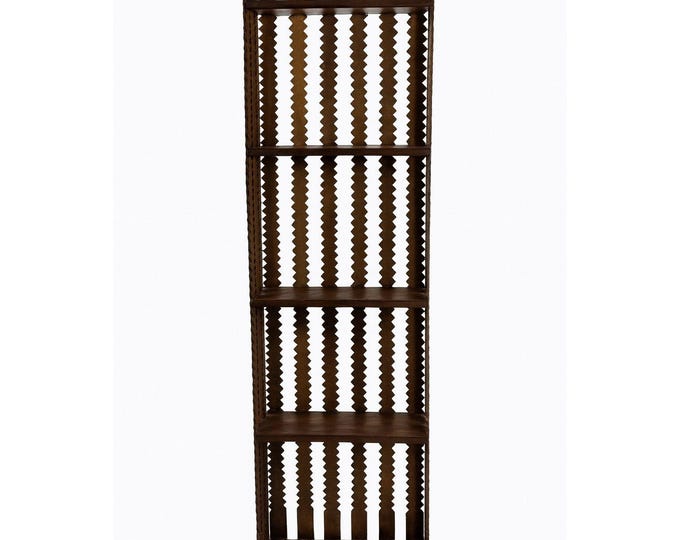 Wood Wall Shelf Eterage Unique Folk Art Shelf Ric Rac Design Hand Carved Walnut Antique Primtive Wooden Country Farmhouse Grandpa Core Tramp