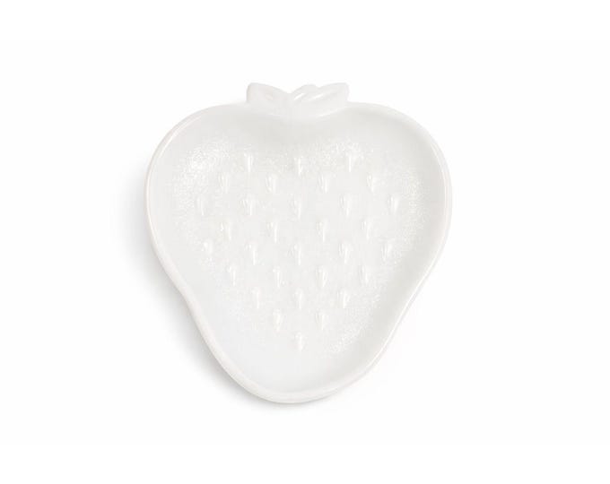 Strawberry Trinket Dish Milk Glass White Hazel Atlas Serving Dish Barware Salad Plate Berry Bowl Kitcheware Replaceent China Granny Cottage