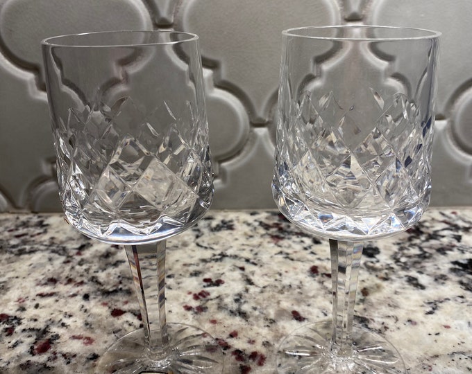 Set of 2 Vintage Parka Crystal Wine Glass Lead Stemware Korea