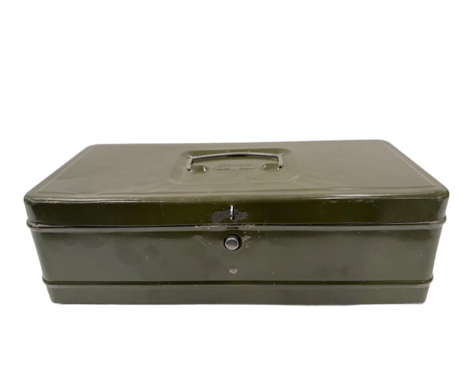Vintage | Military Green "Climax" Tackle / Tool Box - Hamilton Metal Products Co. | Gifts for him | Storage Box | Cottage Core Grandpa Core