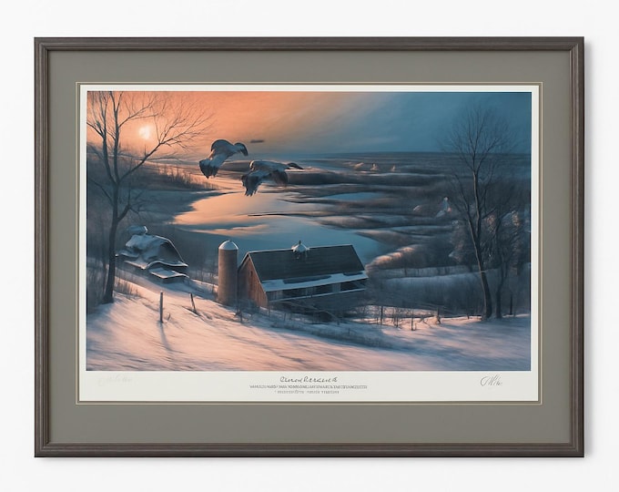 Delayed DepartureTerry Redlin Artist's Proof 100/150 Wisconsin Ducks Unlimited 1985 Banquet Print of Year | Hunting Man Cave Wall Art COA