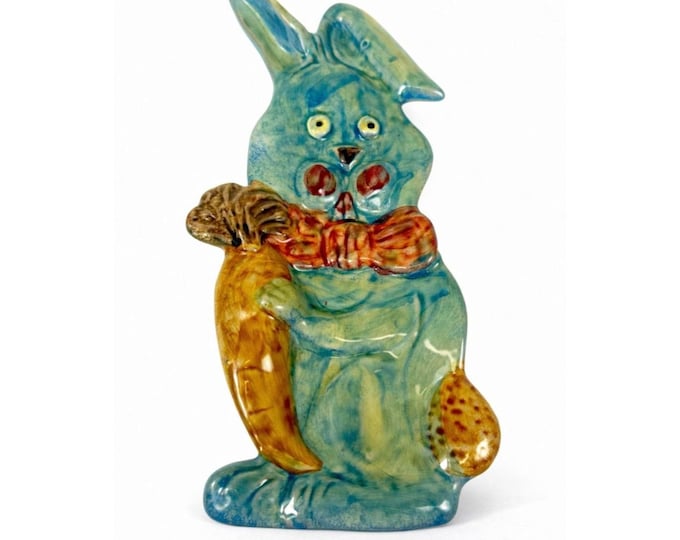 Pottery Spoon Rest Bunny Rabbit Vintage Italian Wall Decor Kitchen Tools Spring Holiday Seasonal