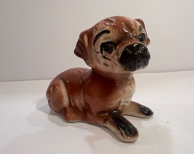 Vintage | Ceramic | Made in Mexico | Brown Dog Figurine Pottery