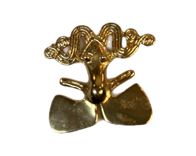 Chiriqui Frog Brooch Pin Pendant | Alva Studios The Met Museum Replicas Reproduction | Gold Vermeil | Unique Jewelry Statement | Costa Rica