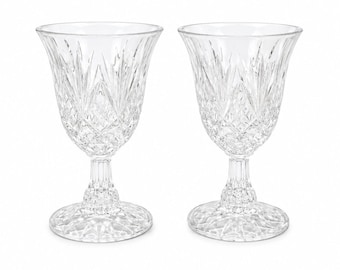Paar Vintage-Weingläser aus Kristallglas von Godinger Lexington, diamantgeschliffen, Ersatzglas