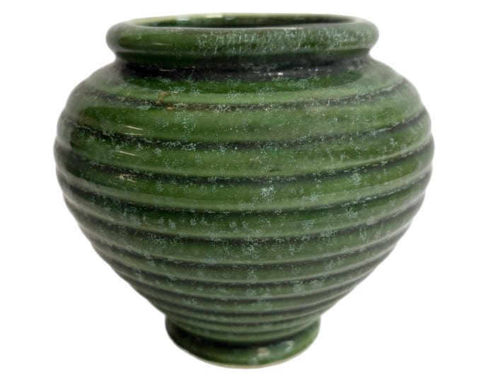 Vintage | Green Hull Pottery Beehive Pot Planter |  # 418 Urn-Vase |  Made in USA | Speckled | Succulent Flower Planters