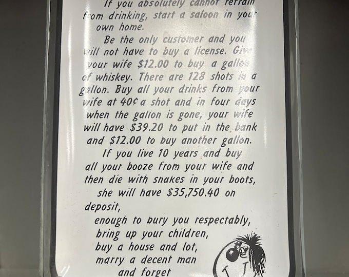 Vintage Monty’s drinking husband novelty tray | Marriage humor | Barware | Wedding Present | Hostess gift