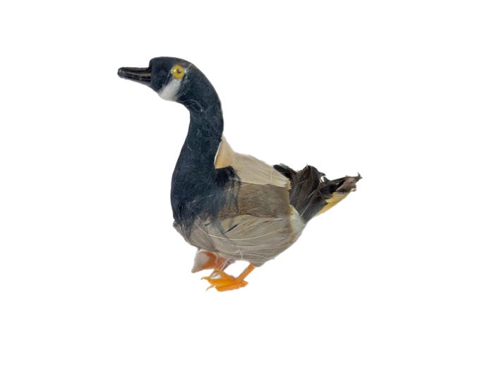 Christmas Tree Ornaments Canadian Geese Goose | Vintage Foam and Feathers | Holiday Decor Decorations | Country Club Hunting Lodge Set 5