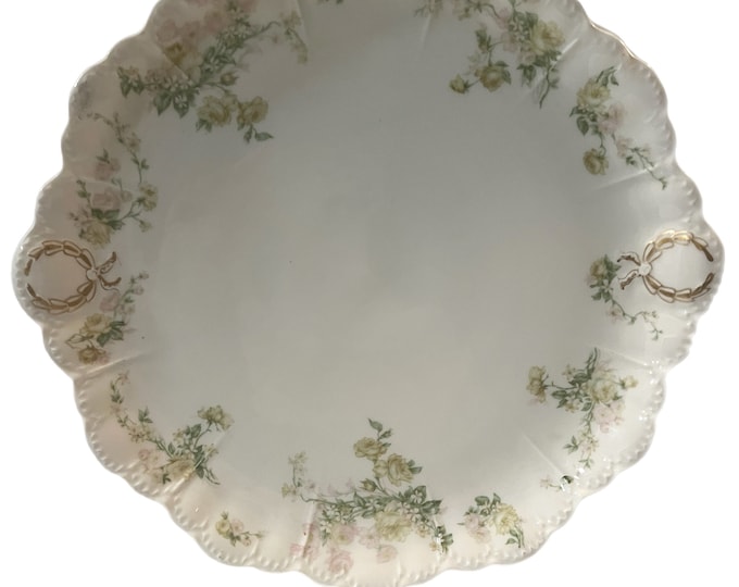 Havilland Limoges | French France | Schleiger 45A | Floral | Serving Platter | Cake Plate | Chop
