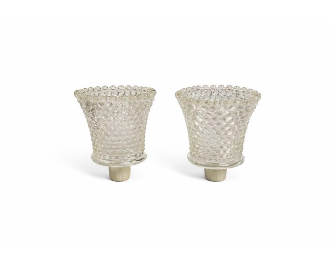Votive Peg Candle Holder Pair Set 2 Hobnail Dot Clear Glass Tea Light Candle Holder Vintage Home Table Mantle Decor Decorative Accents
