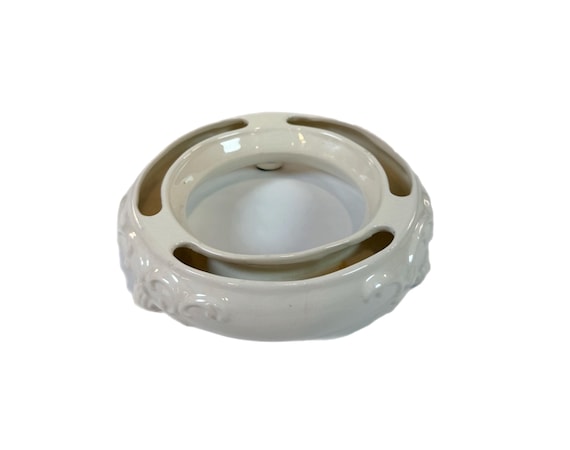 Flower Ring Frog Pansy Pottery Ceramic Stoneware Table