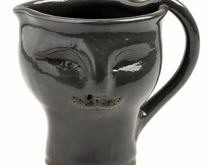 Cat Creamer Pitcher Mug Handled Kitten | Studio Pottery | Unique Kitchenware | Home Decor | Decorative Accents | Barware Drinkware Gifts