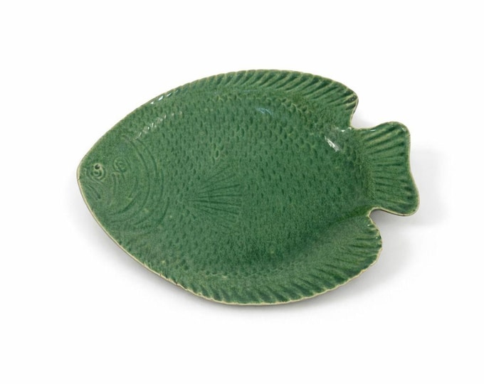 Pottery Fish Platter Plate French Style Majolica Vintage Gallery Wall Serving Piece Replacement China Grand Millennial