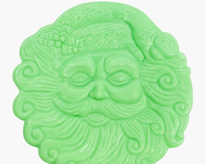 Jadeite Santa Claus Plate Serving Platter Reproduction Cracker Barrel Jade Milk Glass Retro Vintage Green Christmas Holiday Gift Collectible