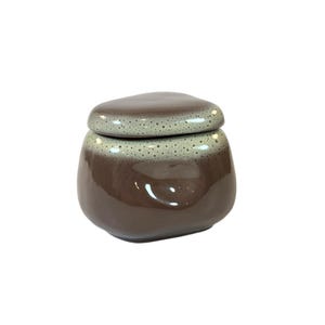 Lidded Sugar Bowl | Tamac Pottery Frosty Fudge Brown | Perry Oklahoma | Mid Century 1950s | abstract  biomorphic ergonomic | Kitchen Decor