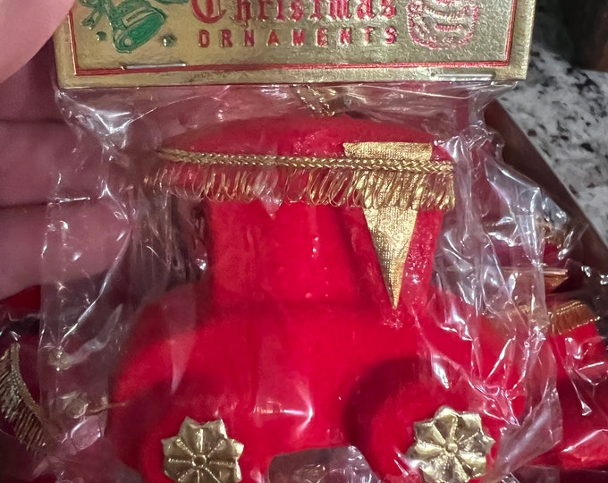 Christmas Ornaments | New Old Stock | Flocked | Velvet | Cars | Mid Century Retro| Set 10