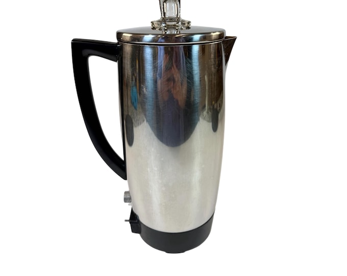 Electric Coffee Percolator Pot | Westinghouse 1960s Vintage Immerse-A-Matic | Model P-19 12 Cup Immersable | Hostess Party Kitchen Tools
