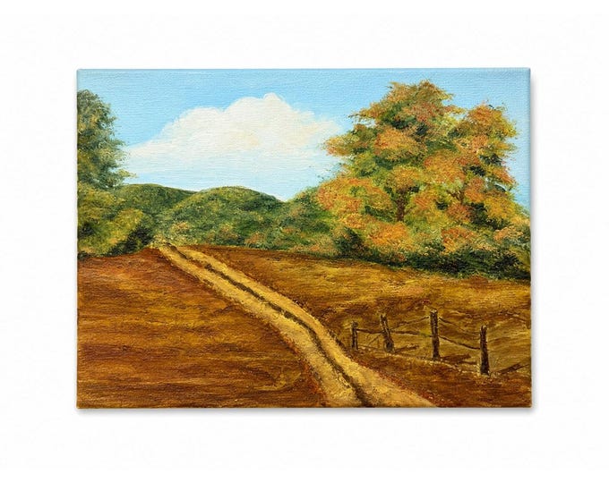 OIl on Canvas Unsigned Pastoral Rustic Hand Painted Unique Home Decor Art