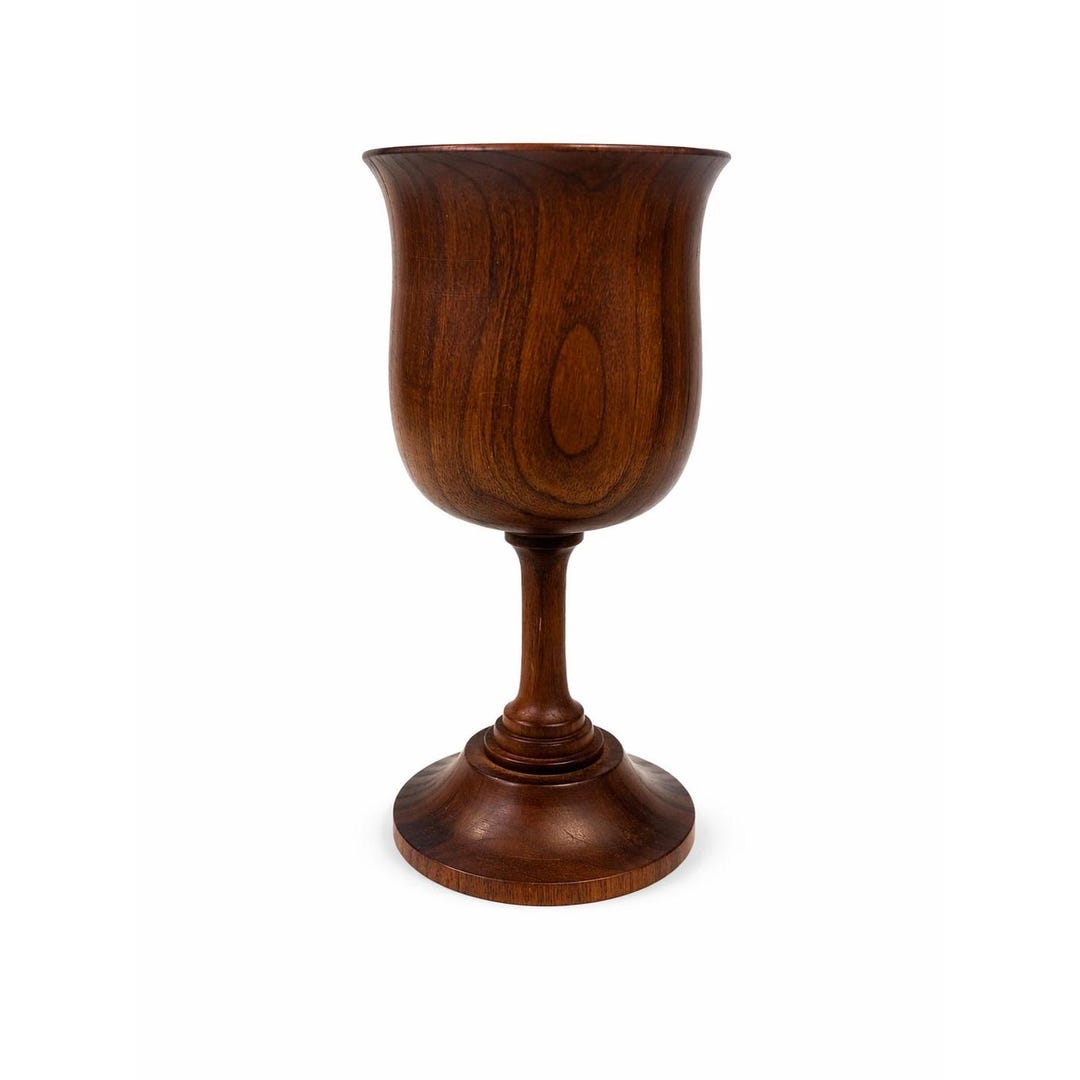 Wood Wine Goblet Chalice Vintage Wooden Hand Turned Communion Vintage ...