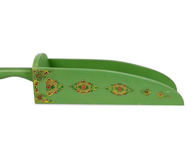 Flour Scoop Wooden General Store Measuring Kitchen | Victorian Vintage Art Deco Neauvo Art | Wooden Green Primitive Cottage Granny Core