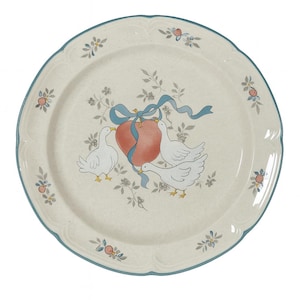 Marmalade International Chop Plate Platter | Vintage Stoneware Dishes | Replacement China | Granny Grandma Cottage Core | Blue Ribbon Geese
